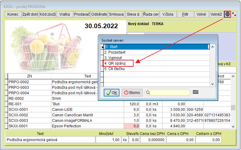 Spárování s aplikací Com-Sys Reader